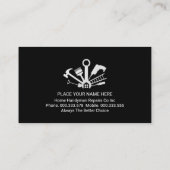 Retro Faux Silver Handyman Tools Layer Visitekaartje (Achterkant)