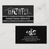 Retro Faux Silver Handyman Tools Layer Visitekaartje (Voorkant / Achterkant)