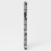 Retro Faux Stainless Steel Industrial Grid Patroon iPhone Hoesje (Rechterkant)
