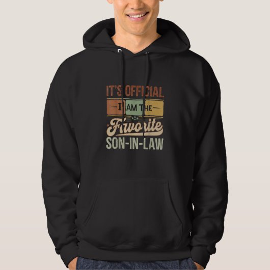 Retro Favoriete schoonzoon Het is officieel Hoodie (Voorkant)