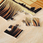 Retro Fawn Groot Deen Geel Bruin Zwart Kunstwerk Legpuzzel (Zijkant)