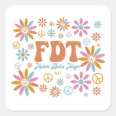 Retro FDT Foxtrot Delta Tango Vierkante Sticker (Voorkant)
