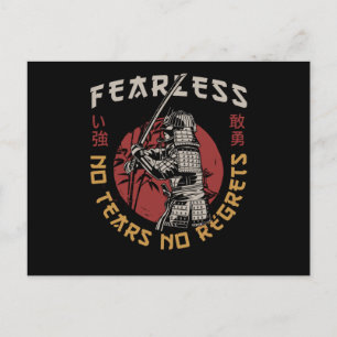 Retro Fearless Samurai - Samurai citaat Briefkaart