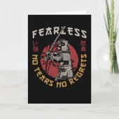 Retro Fearless Samurai - Samurai Quote Kaart (Voorkant)