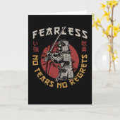 Retro Fearless Samurai - Samurai Quote Kaart (Gele Bloem)
