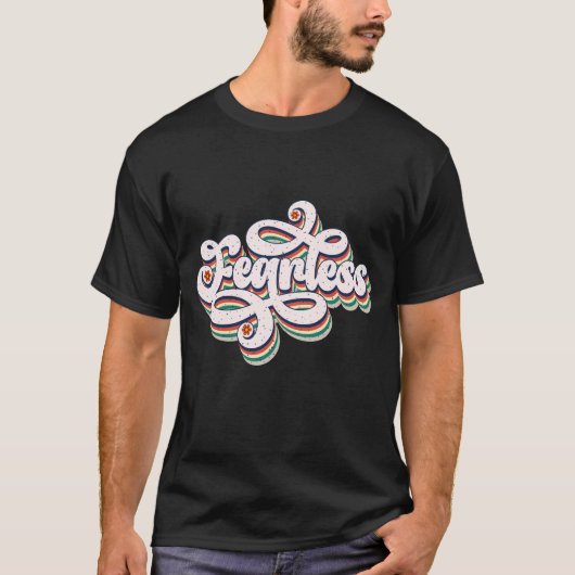 Retro Fearless Typografie T-shirt (Voorkant)