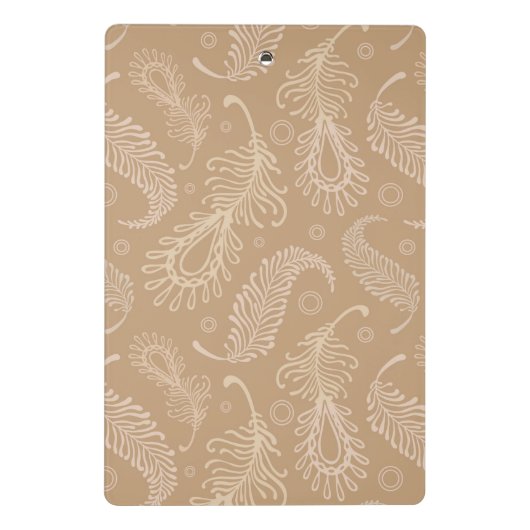 Retro-feater-bleek-patroon Mini Klembord (Achterkant)