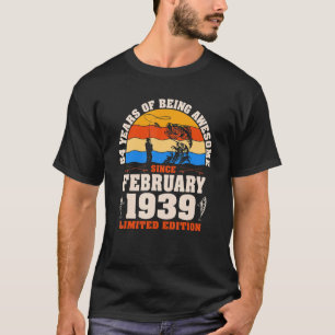 Retro februari 1939 84 jaar oud Gevist 84e geboort T-shirt