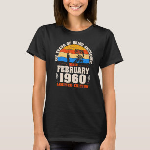 Retro februari 1960 63 jaar oud Gevist 63e geboort T-shirt