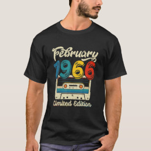 Retro Februari 1966 Cassettebandje 56th Birthday d T-shirt