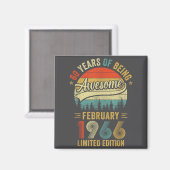 Retro februari 1966 Oude 60e verjaardag Mannen Vro Magneet (Voorkant / Achterkant)