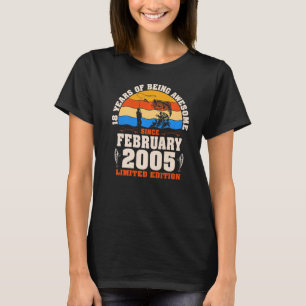 Retro februari 2005 18 jaar oud Gevist 18e geboort T-shirt