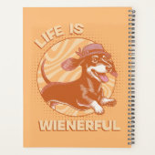 Retro Fedora Dachshund "Het leven is weelderig" Sc Planner (Achterkant)