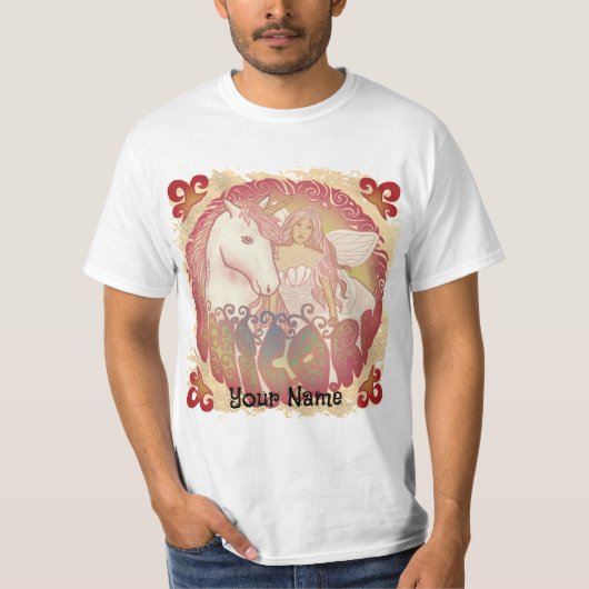 Retro fee- en eenhoorn t-shirt (Voorkant)