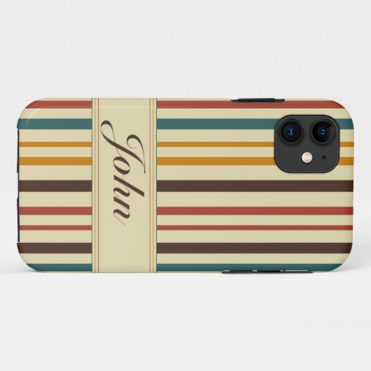 Retro Feel strepen Case-Mate iPhone Case (Achterkant (horizontaal))