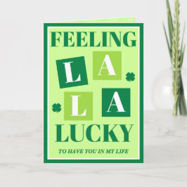 Retro Feeling La La Lucky St. Patrick's Day Card Kaart