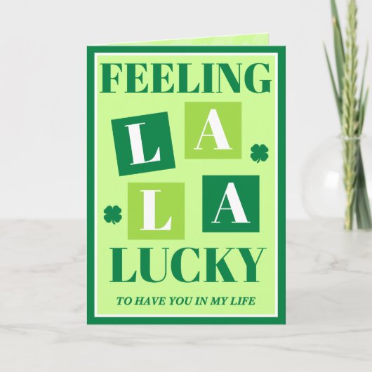 Retro Feeling La La Lucky St. Patrick's Day Card Kaart (Voorkant)