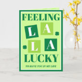 Retro Feeling La La Lucky St. Patrick's Day Card Kaart (Gele Bloem)
