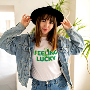 Retro Feeling Lucky St Patrick's Day Quote Vrouwen T-shirt