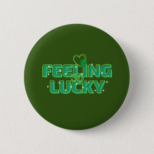 Retro Feeling Lucky St Patrick's Day Ronde Button 5,7 Cm