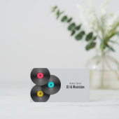 Retro Feest DJ Deejay Vinylplaat QR-code Visitekaartje (Staand voorkant)