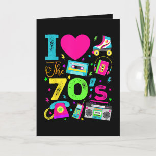 Retro feest in de stijl van de jaren 70 feestdagen kaart
