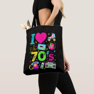 Retro feest in de stijl van de jaren 70 tote bag
