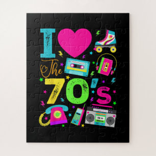 Retro feest in stijl van de jaren 70 legpuzzel