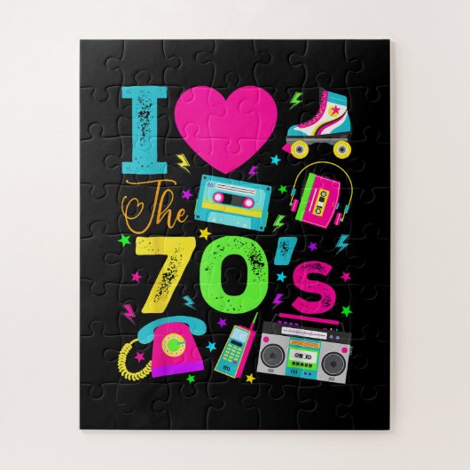 Retro feest in stijl van de jaren 70 legpuzzel (Verticaal)