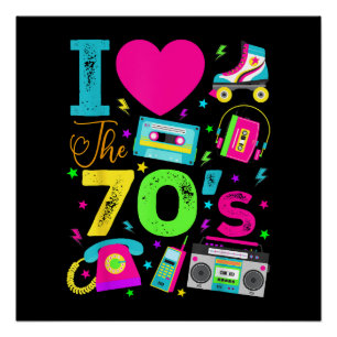 Retro feest in stijl van de jaren 70 perfect poster