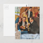 Retro Feest Mixed Media Collage Briefkaart (Voorkant / Achterkant)