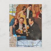 Retro Feest Mixed Media Collage Briefkaart (Voorkant)