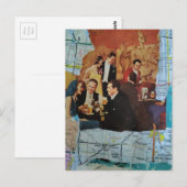 Retro Feest Mixed Media Collage Briefkaart (Voorkant / Achterkant)