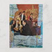 Retro Feest Mixed Media Collage Briefkaart (Voorkant)