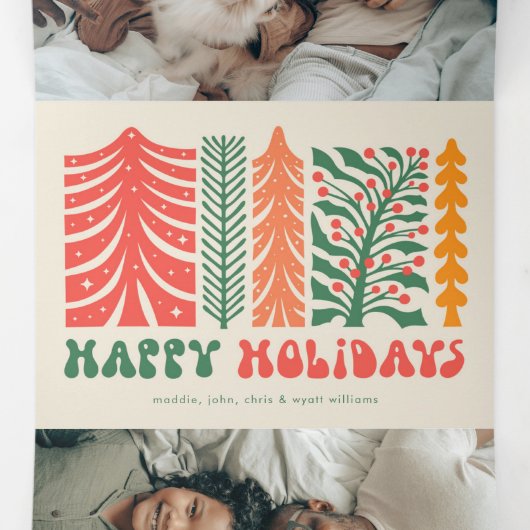 Retro Feestbos Drieluik Wenskaart (Binnenkant midden)