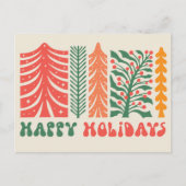 Retro Feestbos Feestdagenkaart (Voorkant)