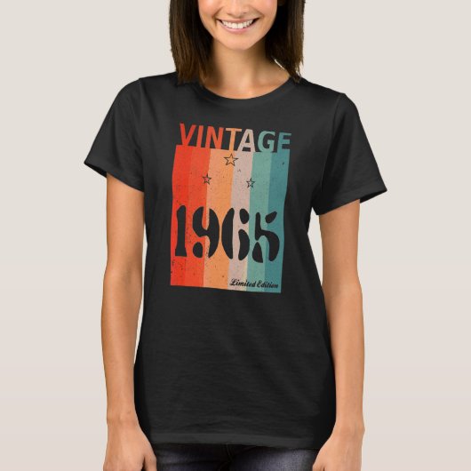 Retro  feestdag, editie 1965, Birthd T-shirt (Voorkant)