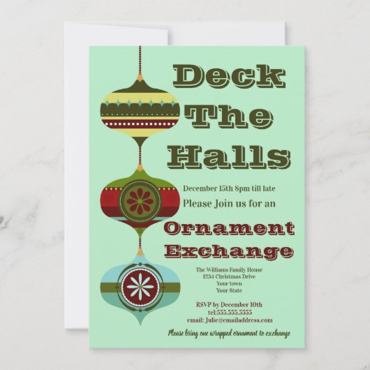 Retro-feestdag | Eerste kerstversiering Kaart (Voorkant)