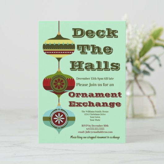 Retro-feestdag | Eerste kerstversiering Kaart (Staand voorkant)