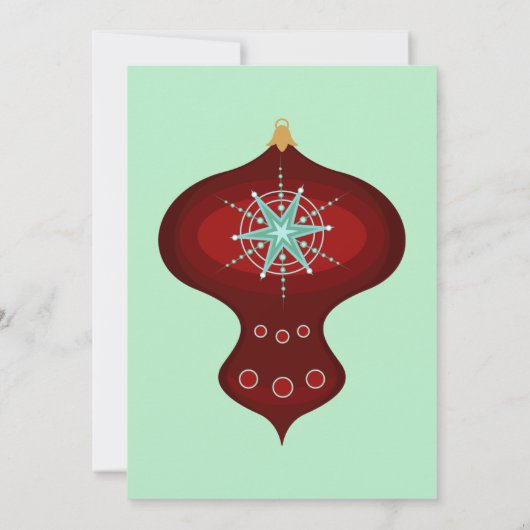 Retro-feestdag | Eerste kerstversiering Kaart (Achterkant)