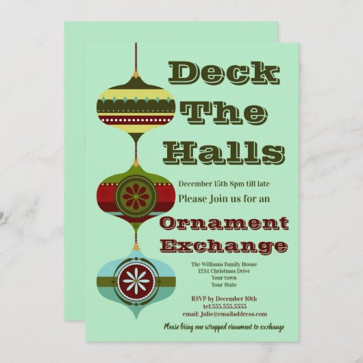 Retro-feestdag | Eerste kerstversiering Kaart (Voorkant / Achterkant)