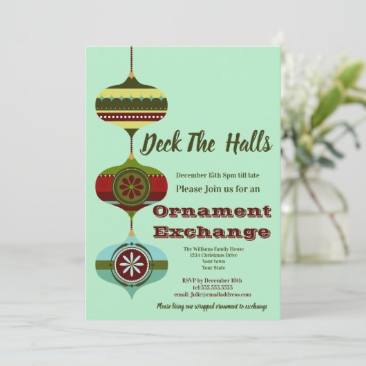 Retro-feestdag | Eerste kerstversiering Kaart (Staand voorkant)