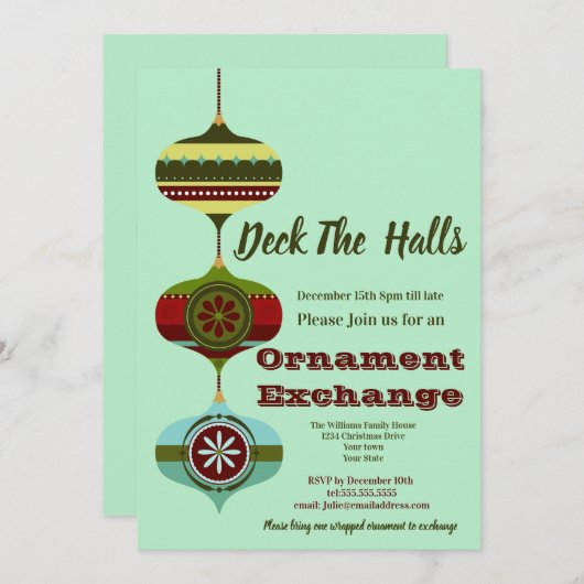 Retro-feestdag | Eerste kerstversiering Kaart (Voorkant / Achterkant)