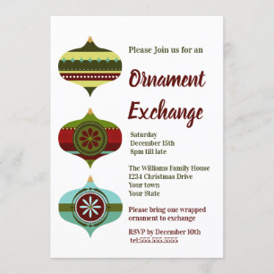 Retro-feestdag   Eerste kerstversiering Kaart