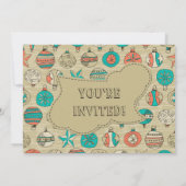 Retro Feestdagen [7x5 Uitnodiging] Kaart (Achterkant)