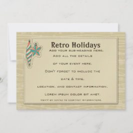 Retro Feestdagen [7x5 Uitnodiging] Kaart