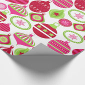 Retro feestdagen kerstpatroon cadeaupapier (Hoek)