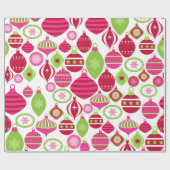 Retro feestdagen kerstpatroon cadeaupapier (Vlak)