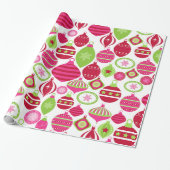 Retro feestdagen kerstpatroon cadeaupapier (Uitgerold)