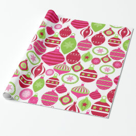 Retro feestdagen kerstpatroon cadeaupapier